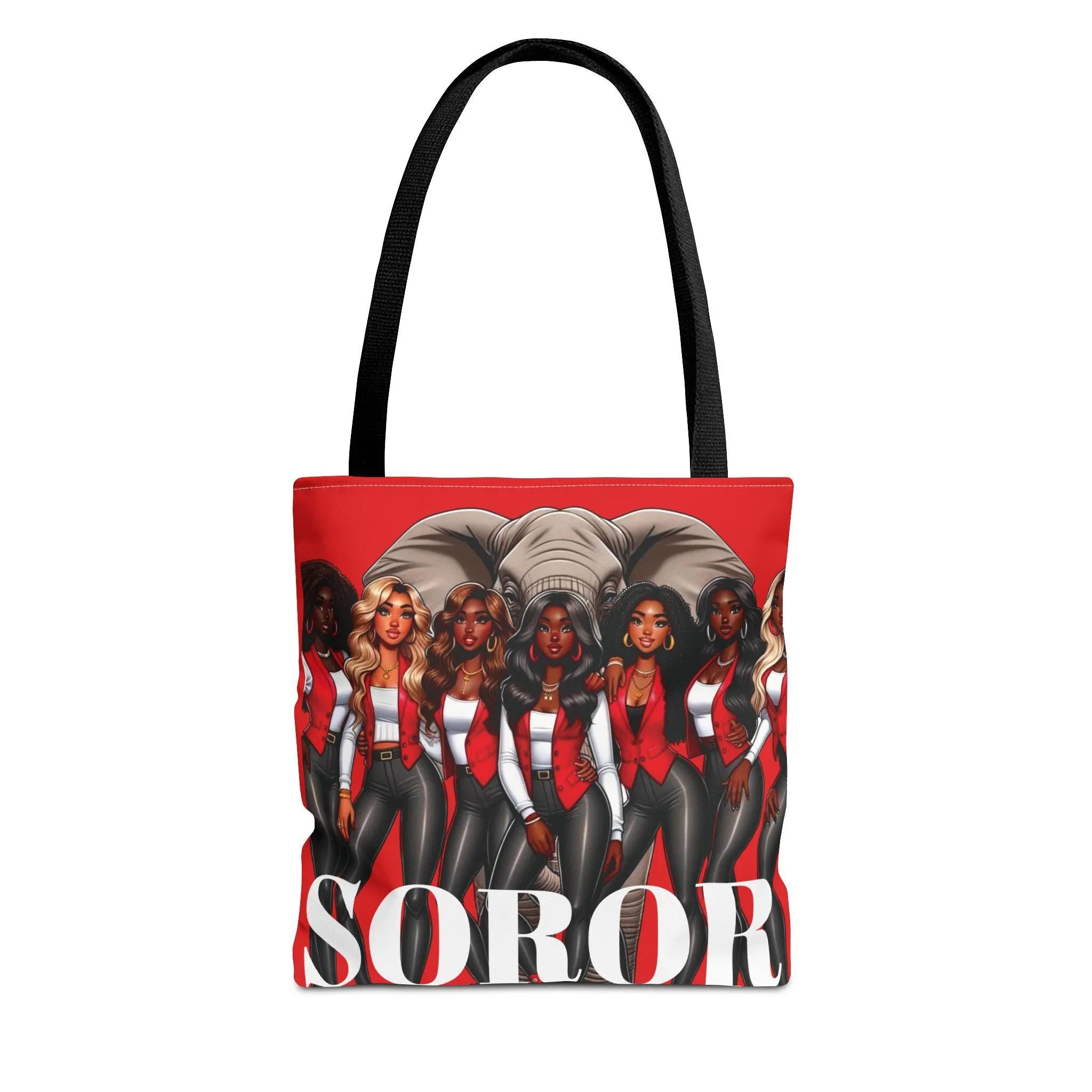 DST SOROR Crimson & Cream Tote Bag