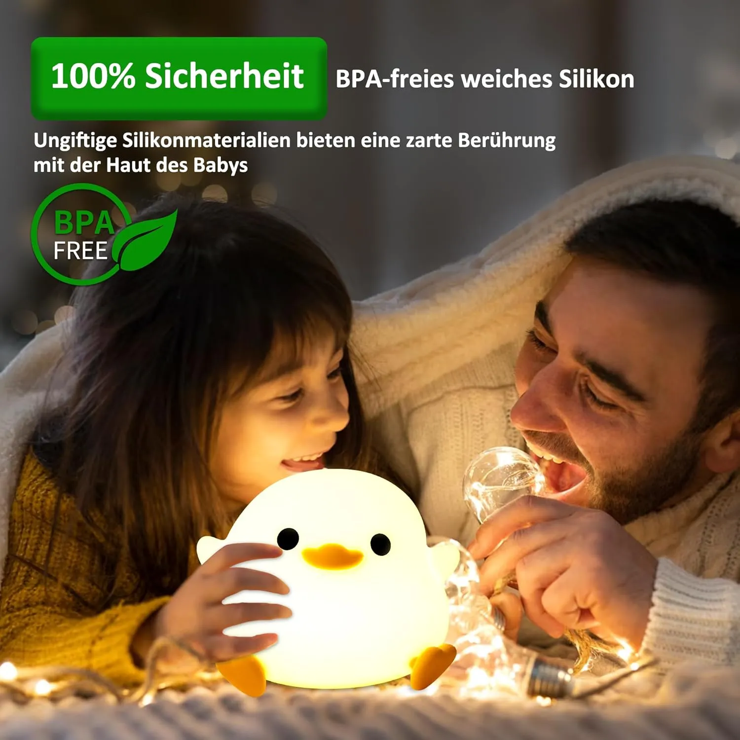 Duck Night Light, Cute Duck Gift for People, Duck Light Gift, Dormitory Decorative Light, ABS SIL, Touch Control, Portable Rechargeable Dimmable, Best Choice for Gift Giving (DoDo Duck)