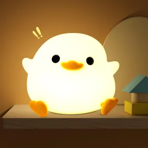 Duck Night Light, Cute Duck Gift for People, Duck Light Gift, Dormitory Decorative Light, ABS SIL, Touch Control, Portable Rechargeable Dimmable, Best Choice for Gift Giving (DoDo Duck)