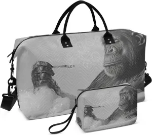 Duffel Bag for Traveling, Ape Bathtub White Gym Bags with Multiple Interior Pockets for Women Men Toiletry Purse Included 20.5”x 1.9” x 13.8”