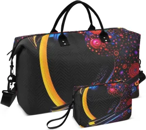 Duffel Bag for Traveling, Astronaut Abstruct Color Gym Bags with Multiple Interior Pockets for Women Men Toiletry Purse Included 20.5”x 1.9” x 13.8”