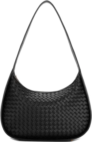 E Woven Pattern Shoulder Bag for Women Small Tote Hobo Handbag Mini Purse