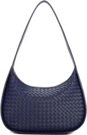 E Woven Pattern Shoulder Bag for Women Small Tote Hobo Handbag Mini Purse