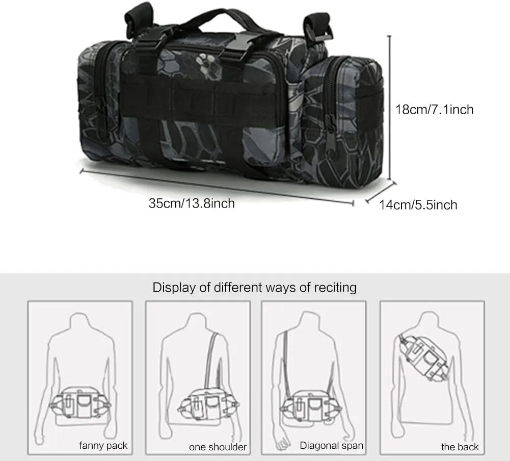Eforcase Tactical Fanny Pack for Men Waist Pack Sling Chest Crossbody Bag Duffel Bag Waist Bag for Hiking Sports Outdoor