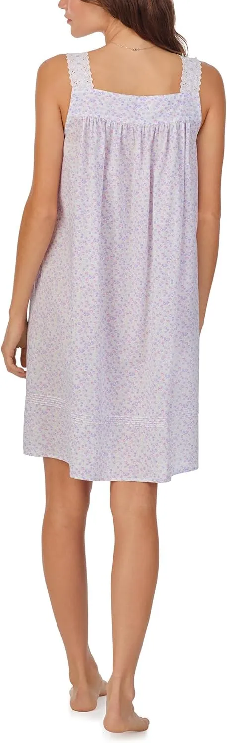 Eileen West Women's Cotton Woven Sleeveless Chemise