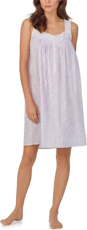 Eileen West Women's Cotton Woven Sleeveless Chemise
