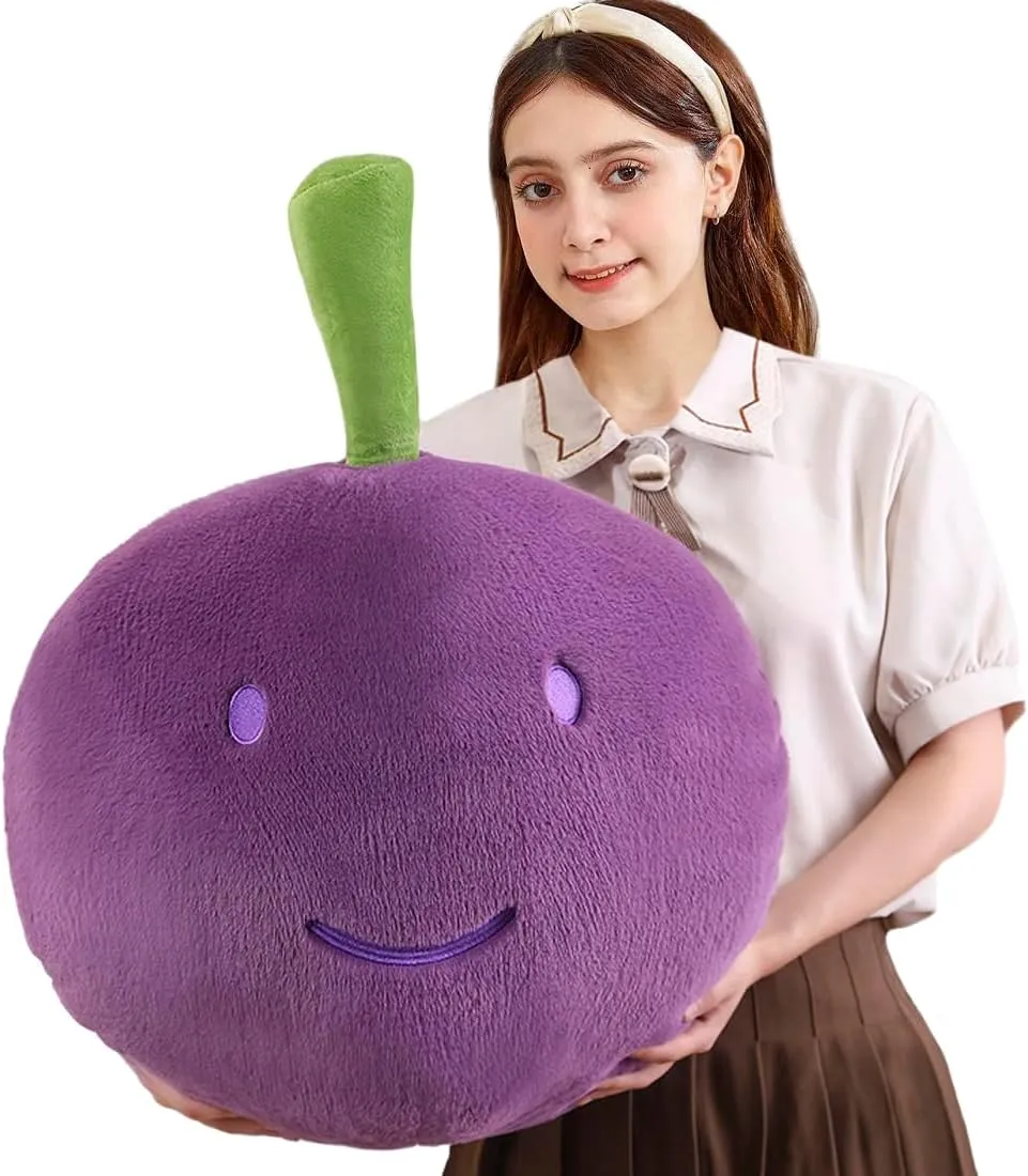 ELAINREN Kawaii Fruit Grape Plush Toy Soft Purple Grape Stuffed Food Dolls Realistic Grape Shape Plushie Figure Gifts/19.6''