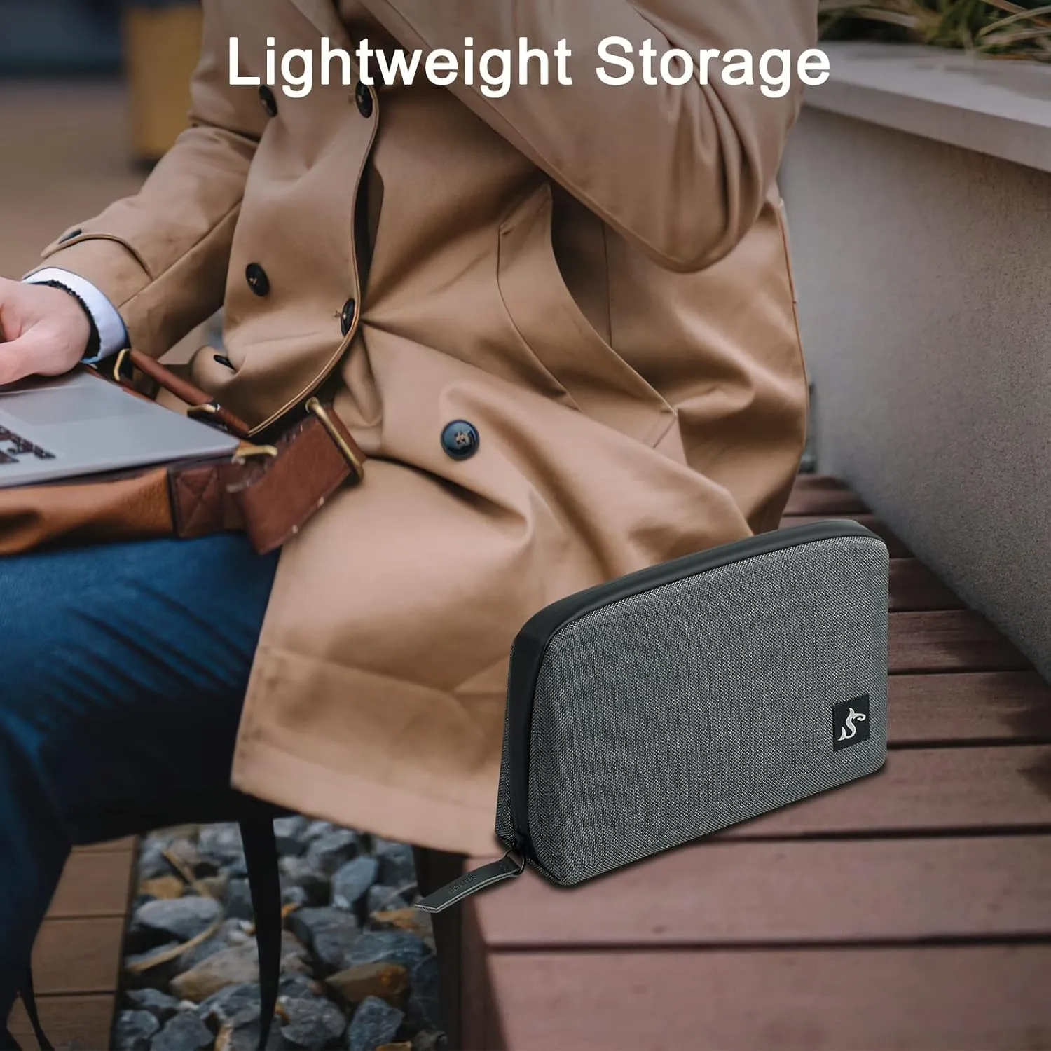 Electronic Organizer Case Bag, Waterproof Small Storage Backpack Charger for Cord, Hard Disk, Power Bank (Dark Gray Large)
