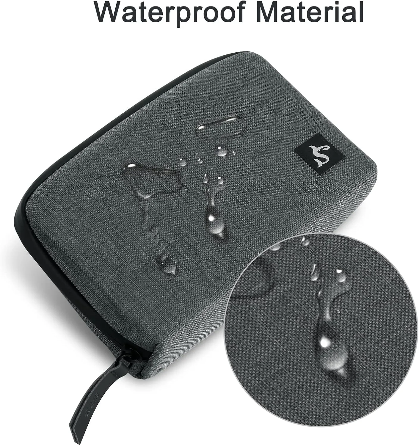 Electronic Organizer Case Bag, Waterproof Small Storage Backpack Charger for Cord, Hard Disk, Power Bank (Dark Gray Large)