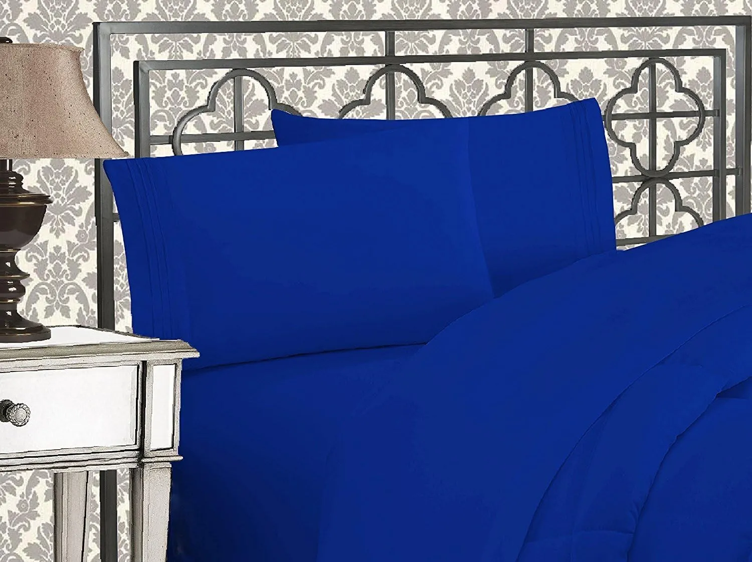 Elegant Comfort 1500 Thread Count Wrinkle & Fade Resistant Egyptian Quality Ultra Soft Luxurious 2-Piece Pillowcases, Standard Size, Royal Blue (Pack of 2)