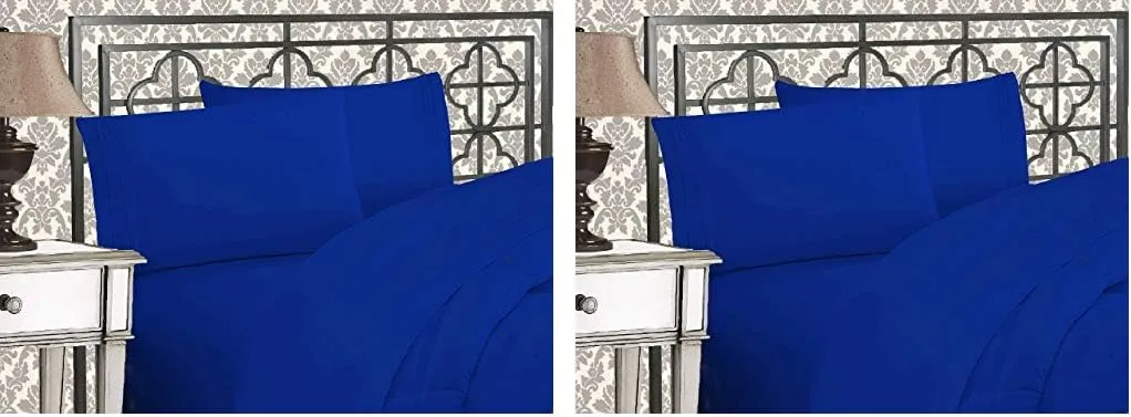 Elegant Comfort 1500 Thread Count Wrinkle & Fade Resistant Egyptian Quality Ultra Soft Luxurious 2-Piece Pillowcases, Standard Size, Royal Blue (Pack of 2)