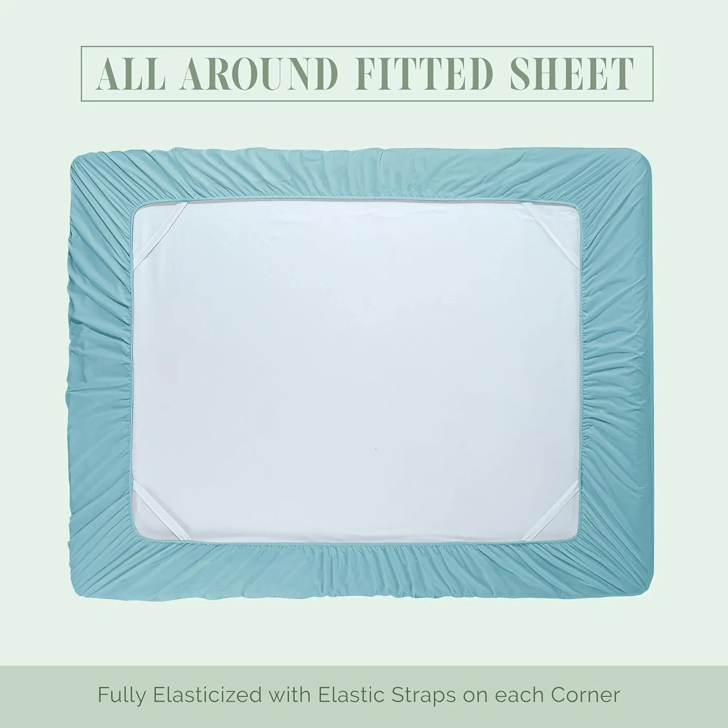 Elegant Comfort Luxury 1500 Premium Hotel Quality Microfiber 4-Piece Sheet Set - Soft, All Around Elastic 18-24 Inches Deep Fitted Sheet - Extra Deep Pocket Sheets, King, Aqua