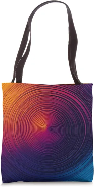 Elegant Concentric Purple Blue Yellow Pattern Tote Bag