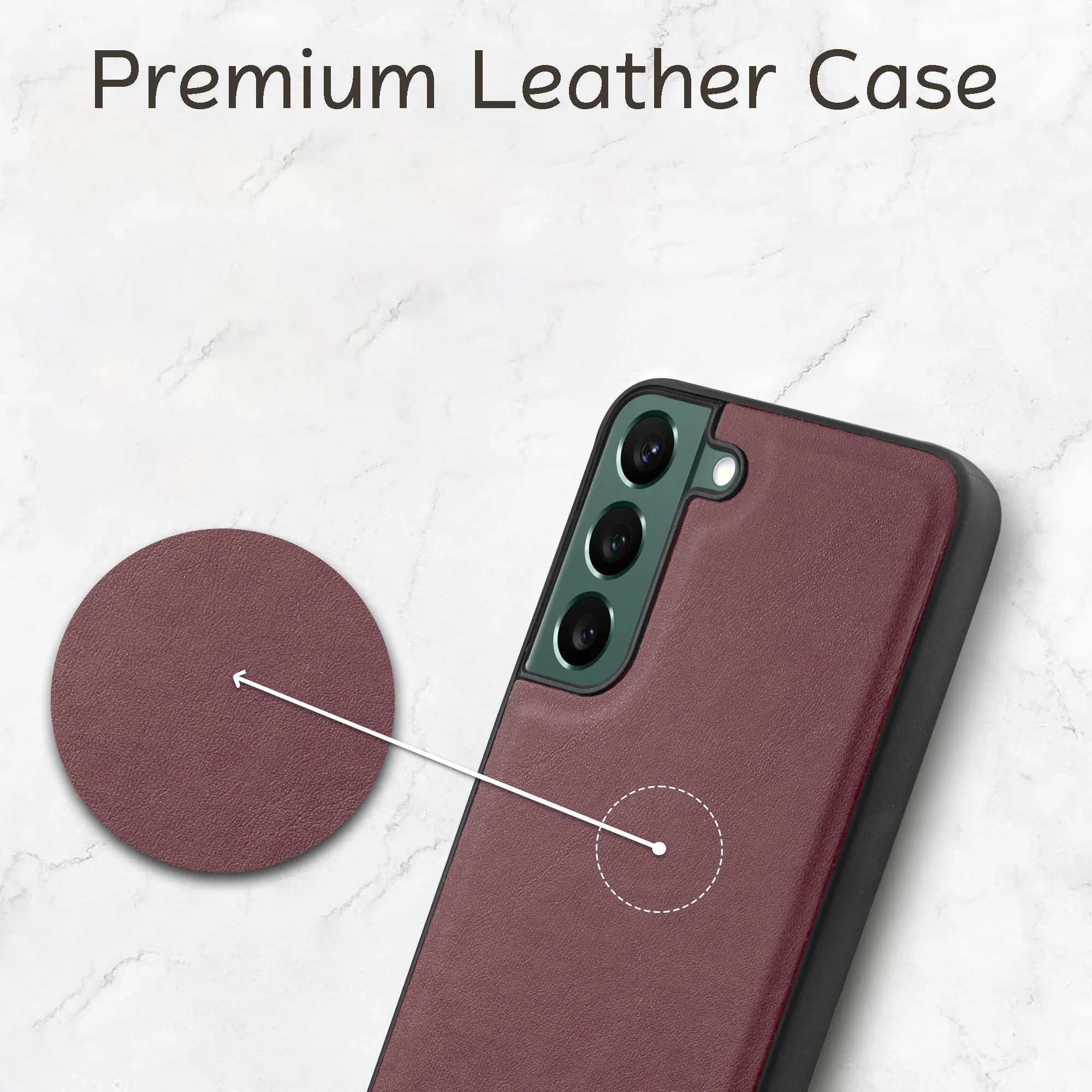 Elegant Leather Finish Back Cover for Samsung S22 Plus 5G