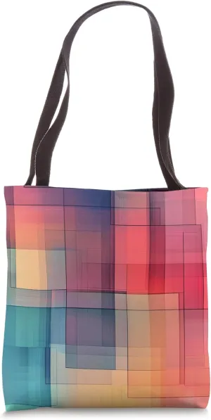 Elegant Subtle Color Blocks Abstract Colorful Pattern Tote Bag
