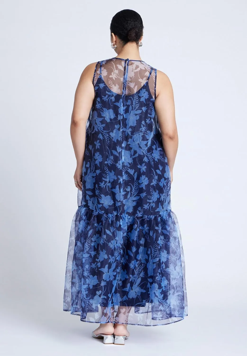 ELOQUII Women's Plus Size Floral Pattern Tank Dress