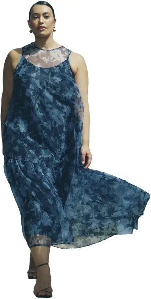 ELOQUII Women's Plus Size Floral Pattern Tank Dress