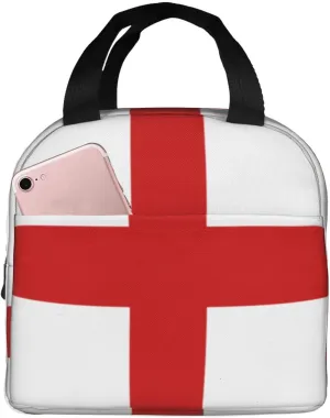 England Flag Lunch Bag Lunch Box for Women & Men â€“ Leakproof Cute Cooler Lunch Tote Bag, Large Capacity for Work Travel Picnic