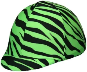 Equestrian Riding Helmet Cover - Lime Zebra