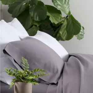 Essential Percale White Duvet Sham, Standard Size, White Solid Pattern