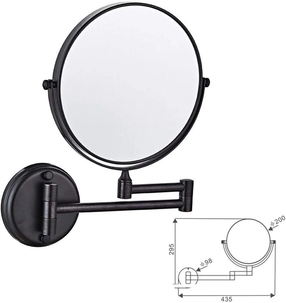 Extending Folding Bathroom Shaving Cosmetic Make Up - 3X/1X Magnification with Drilling or Without Drilling(#5)