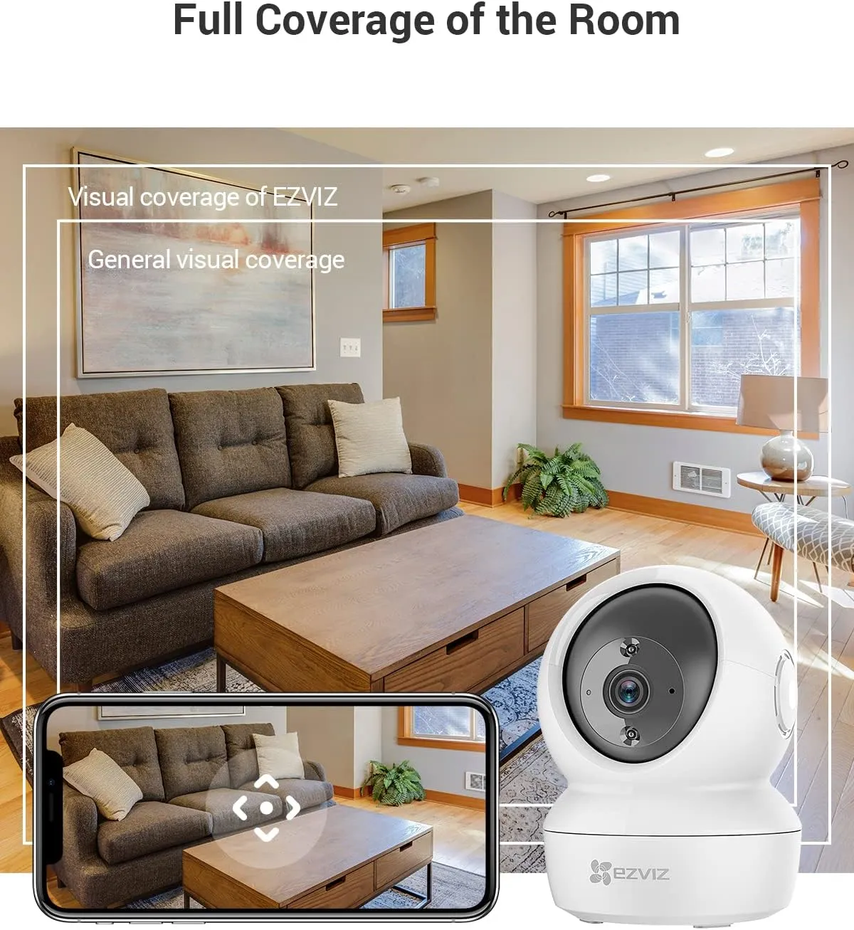 EZVIZ Security Camera Pan/Tilt 1080P Indoor Dome, Smart IR Night Vision, Motion Detection, Auto Tracking, Baby/Pet Monitor, 2-Way Audio, Works with Alexa and Google(C6N)