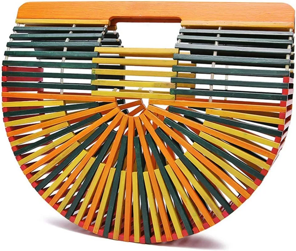 Fashion Bamboo Handbag Handmade Weave Beach bag for Womens