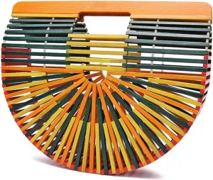 Fashion Bamboo Handbag Handmade Weave Beach bag for Womens