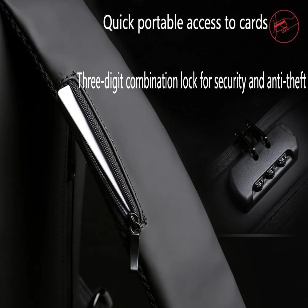 Fashion New Carbon Fiber Streamline Anti-Theft Sling Bag, USB Charging Shoulder Chest, Waterproof Sports Crossbody Backpack (2pcs-Black)
