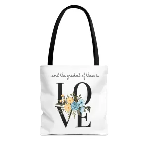 Favorite Verses The Greatest of These Is Love Tote Bag