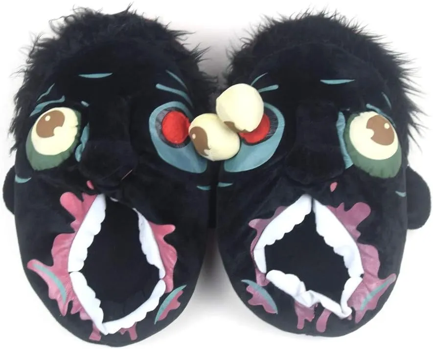 FAYUEKEY Unisex Zombie House Fuzzy Slippers for Women Men Halloween Scary Party Gift Shoes