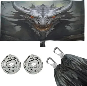 Fierce Gray Dragon Camping Hammock, 330 lbs with 2 Tree Straps, Carry Bag, Single Portable Hammock for Outdoor/Indoor, Hiking, Beach, Backpacking, Travel