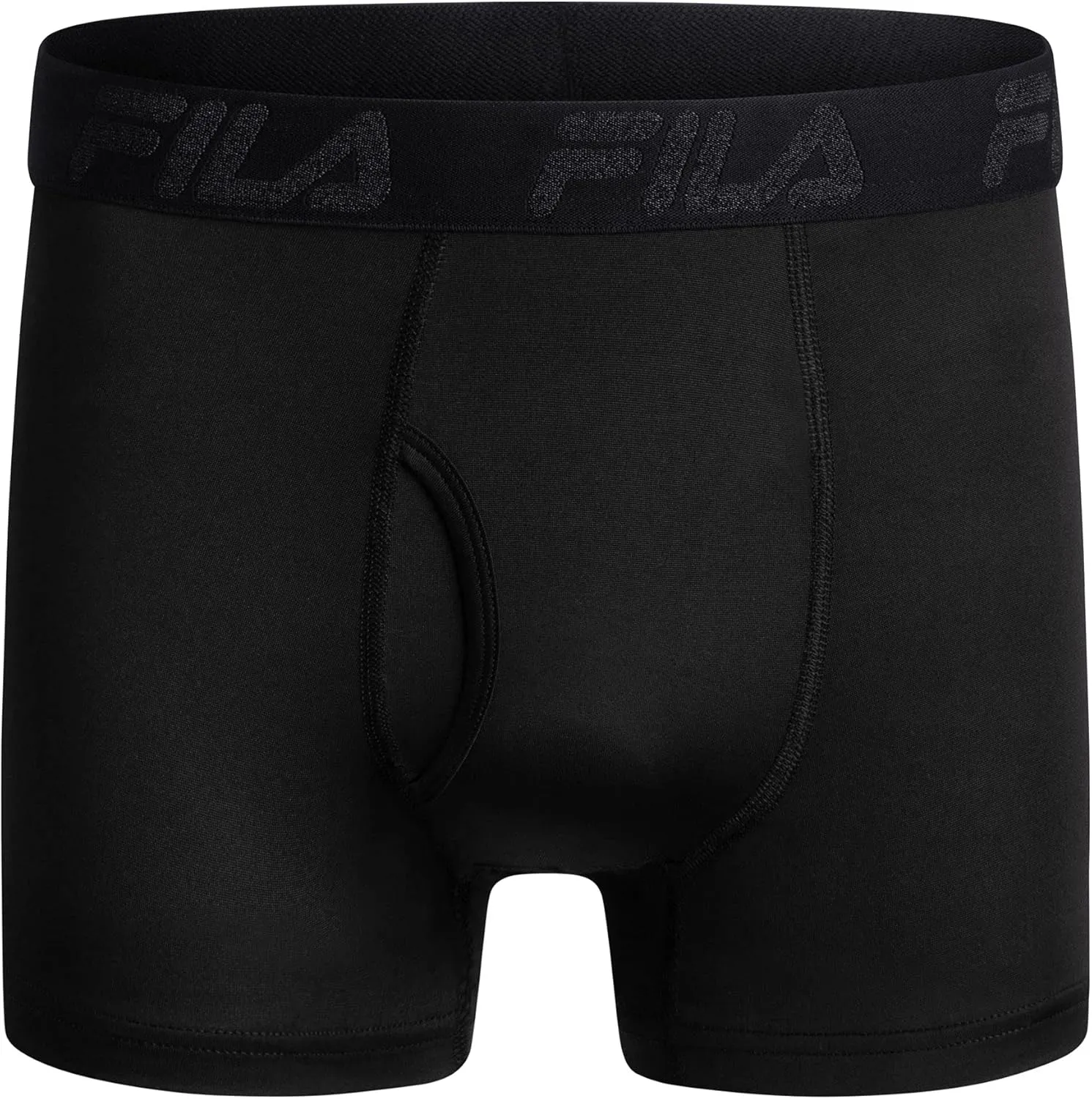 Fila Men's 4" Trunk Front Fly, 90% Polyester 10% Spandex, 4-Pack