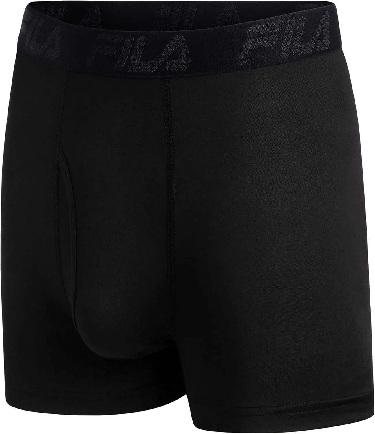 Fila Men's 4" Trunk Front Fly, 90% Polyester 10% Spandex, 4-Pack