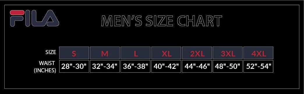 Fila Men's 6" Boxer Briefs Fly Front, 90% Polyester 10% Spandex, 4-Pack