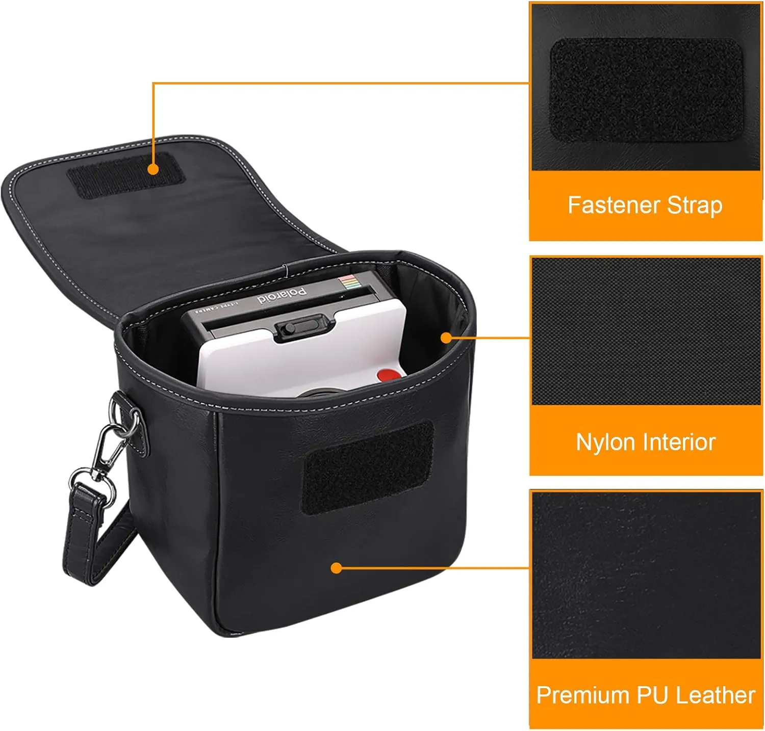FINTIE Camera Bag Compatible with Polaroid Now  Generation 3rd/2nd/1st I-Type, Polaroid Flip, OneStep 2 VF, I-2 Instant Film Camera Travel Shoulder Case with Adjustable Strap Accessories