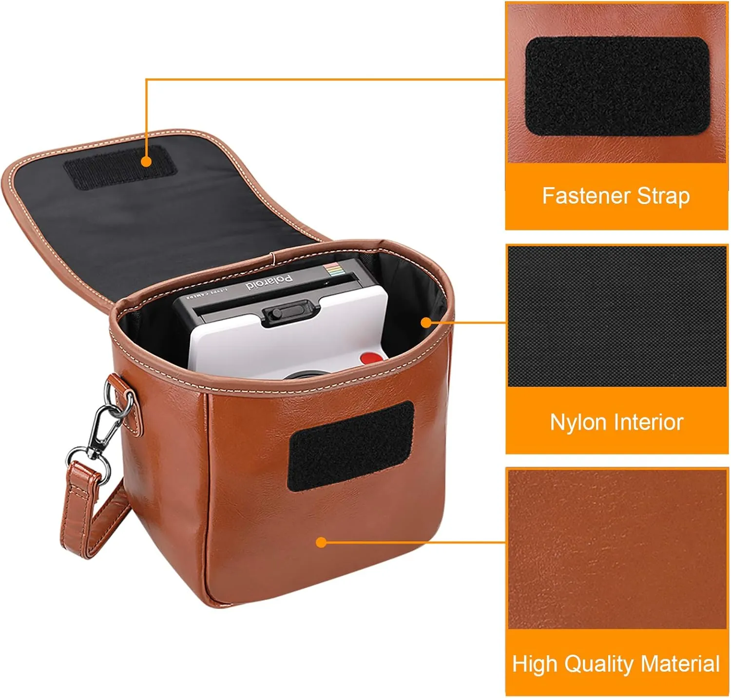 FINTIE Camera Bag Compatible with Polaroid Now  Generation 3rd/2nd/1st I-Type, Polaroid Flip, OneStep 2 VF, I-2 Instant Film Camera Travel Shoulder Case with Adjustable Strap Accessories