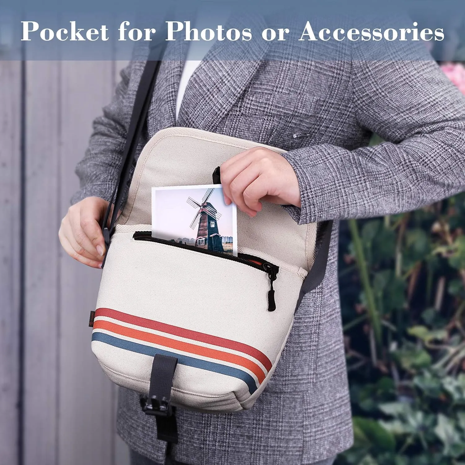 FINTIE Camera Bag Compatible with Polaroid Now  Generation 3rd/2nd/1st I-Type, Polaroid Flip, OneStep 2 VF, I-2 Instant Film Camera Travel Shoulder Case with Adjustable Strap Accessories