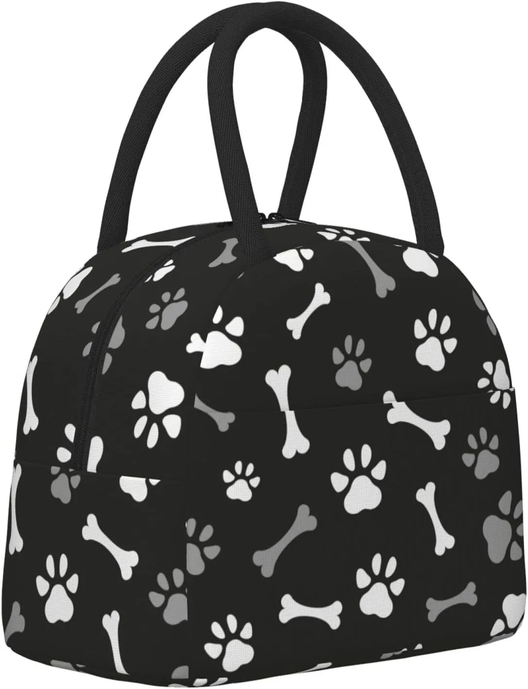 Fiokroo Lunch Bag Insulated Dog Paws And Bones Lunch Box Animal Footprints Reusable Waterproof Lunch Tote Bag For School Work College Outdoor Travel Picnic, 10l
