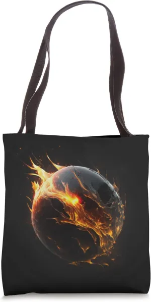 Fireball pattern on black background Tote Bag