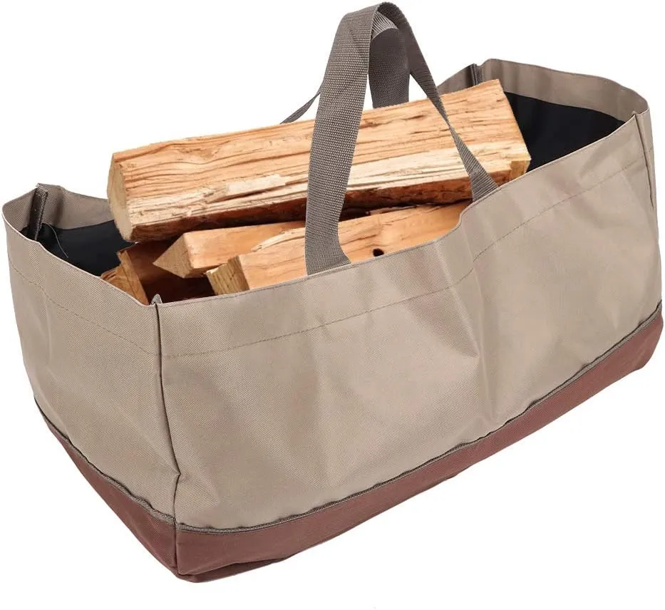 Firewood Log Carrier Tote Bag,Firewood Carrier Bag,Oxford Cloth Firewood Holder,Firewood Log Carrier Tote Bag,Firewood Holder with Shoulder Strap Garden Tote Bag for Camping Hiking