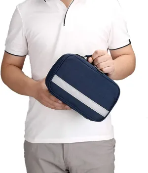 First Aid Kit Waterproof Portable Small Medicine Cold Storage Box Insulin Insulation Bag for Home, Workplace, Car, Caravan, Travel, Camping, Hiking(Blue)