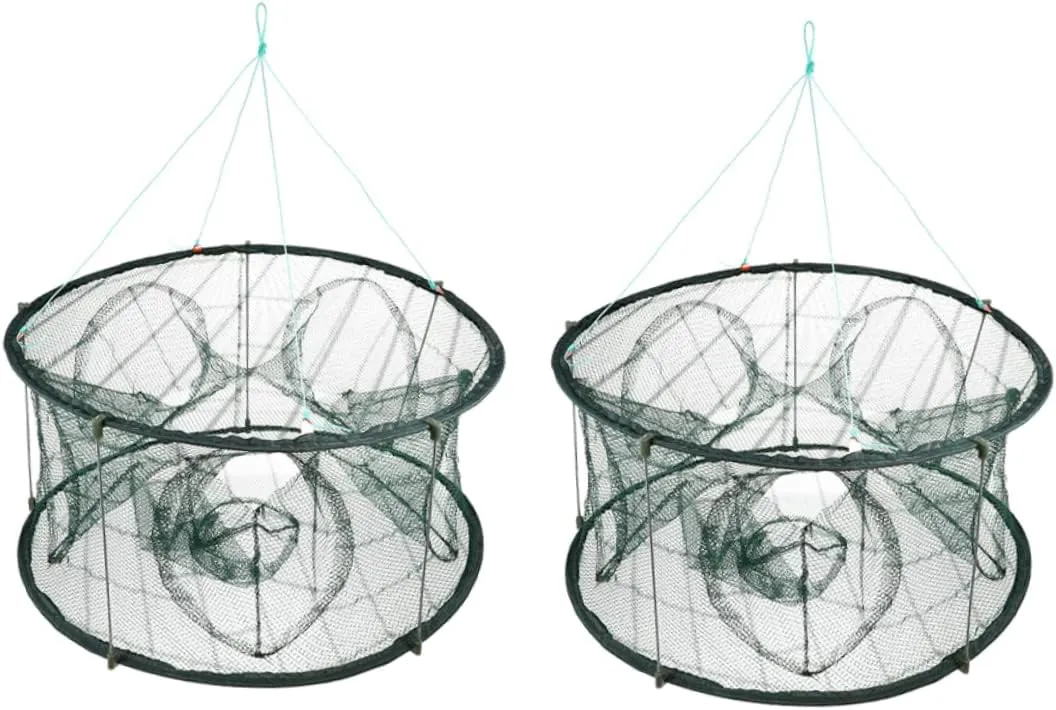 Fishing Bait Portable Fishing Net Green 50cm 5-Hole Shrimp Net for Crabs Seafood Easy to Carry