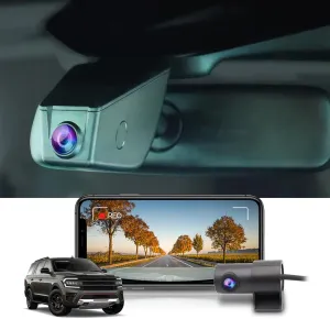 Fitcamx Front 4K Rear 1080P Dash Cam Adapts for Ford Expedition 2018-2024 XL XLT Limited Platinum King Ranch Max, OEM Look, Built-in WiFi & APP, Dual Loop Recording, G-Sensor, Easy to Set, 128GB Card
