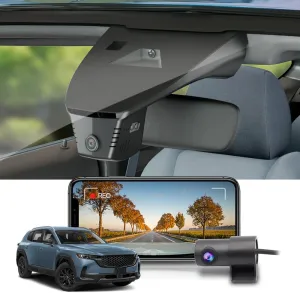Fitcamx Front 4K Rear 1080P Dash Cam for 2022-2024 Mazda CX-50 (HD2-6687) 2.5 S Select Preferred Premium Plus Turbo Meridian, OEM Look, Dual HD Video, Loop Recording, WiFi & APP, Parking Mode, 128GB