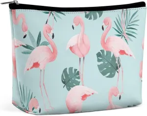 Flamingo Mint Green Large Capacity Portable Hand-held Makeup Bag