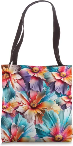 Flowers In Watercolor Pattern Tote Bag