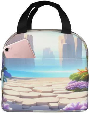 Flowery paths and boulders Lunch Bag Lunch Box for Women & Men – Leakproof Cute Cooler Lunch Tote Bag, Large Capacity for Work Travel Picnic