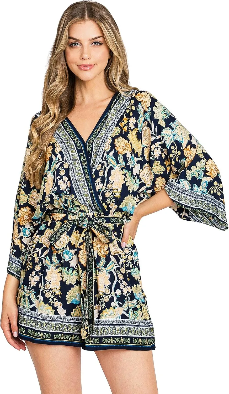 Flying Tomato Women's Juniors Boho Playsuit Printed Summer Romper