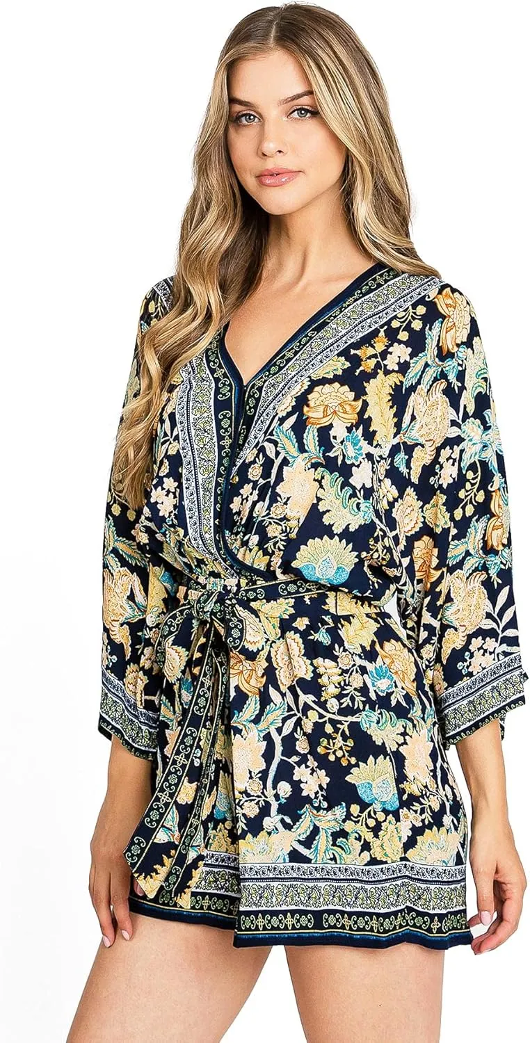Flying Tomato Women's Juniors Boho Playsuit Printed Summer Romper